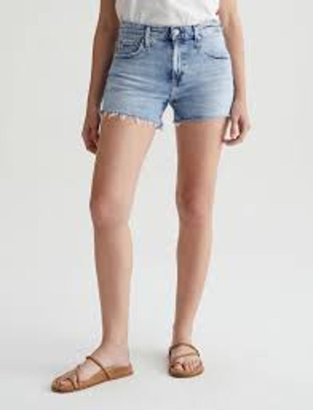 AG Adriano Goldschmied Hailey Moonwash Denim Shorts 30 NEW Minimalist Quiet Luxe